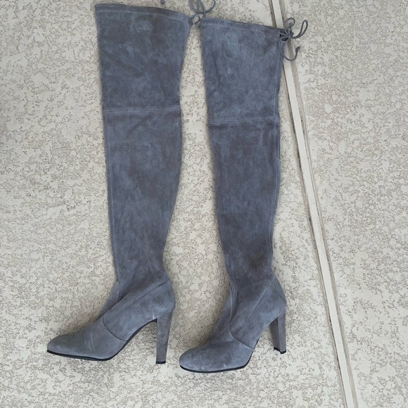 Stuart Weitzman highland dark grey suede boots 8.5 - Picture 8 of 11